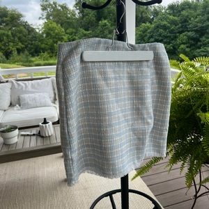 boutique skirt blue and white with hints of silver sparkles